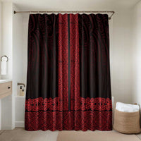 New Zealand Maori Kowhaiwhai Bathroom Set Whero Maui and Mangopare LT9 Shower Curtain Only Red - Polynesian Pride