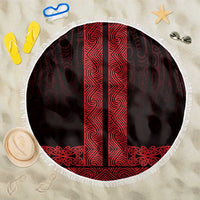 New Zealand Maori Kowhaiwhai Beach Blanket Whero Maui and Mangopare LT9 One Size 150cm Red - Polynesian Pride