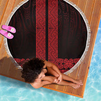 New Zealand Maori Kowhaiwhai Beach Blanket Whero Maui and Mangopare LT9 - Polynesian Pride