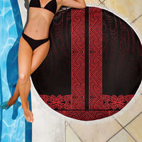 New Zealand Maori Kowhaiwhai Beach Blanket Whero Maui and Mangopare LT9 - Polynesian Pride