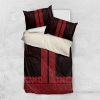 New Zealand Maori Kowhaiwhai Bedding Set Whero Maui and Mangopare LT9 US Twin 172cm x 218cm Red - Polynesian Pride