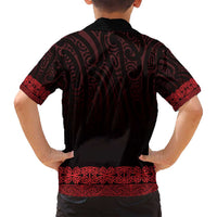 New Zealand Maori Kowhaiwhai Family Matching Off Shoulder Maxi Dress and Hawaiian Shirt Whero Maui and Mangopare LT9 - Polynesian Pride