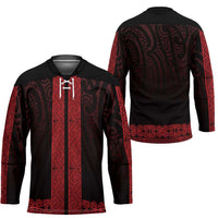 New Zealand Maori Kowhaiwhai Hockey Jersey Whero Maui and Mangopare LT9 - Polynesian Pride