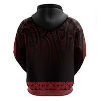 New Zealand Maori Kowhaiwhai Hoodie Whero Maui and Mangopare LT9 - Polynesian Pride