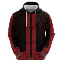 New Zealand Maori Kowhaiwhai Hoodie Whero Maui and Mangopare LT9 - Polynesian Pride