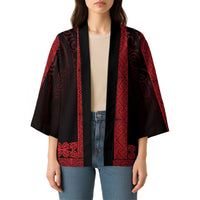 New Zealand Maori Kowhaiwhai Kimono Whero Maui and Mangopare LT9 - Polynesian Pride