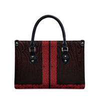 New Zealand Maori Kowhaiwhai Leather Bag Whero Maui and Mangopare LT9 - Polynesian Pride