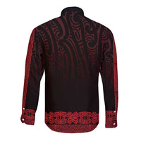 New Zealand Maori Kowhaiwhai Long Sleeve Button Shirt Whero Maui and Mangopare LT9 - Polynesian Pride