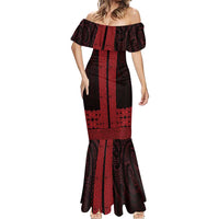 New Zealand Maori Kowhaiwhai Mermaid Dress Whero Maui and Mangopare LT9 - Polynesian Pride