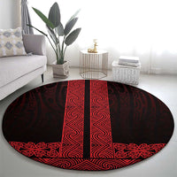 New Zealand Maori Kowhaiwhai Round Carpet Whero Maui and Mangopare LT9 - Polynesian Pride