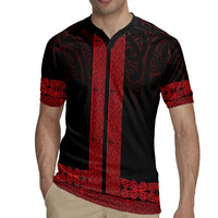 New Zealand Maori Kowhaiwhai Rugby Jersey Whero Maui and Mangopare LT9 - Polynesian Pride