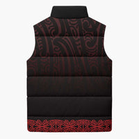 New Zealand Maori Kowhaiwhai Sleeveless Puffer Jacket Whero Maui and Mangopare LT9 - Polynesian Pride
