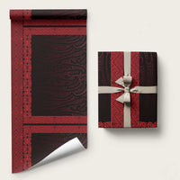 New Zealand Maori Kowhaiwhai Wrapping Paper Whero Maui and Mangopare LT9 58" × 23" Red - Polynesian Pride