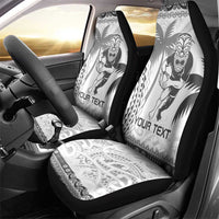 Custom Fiji Black Fern Car Seat Cover Maori Warroir with Fijian Masi Pattern LT9 - Polynesian Pride