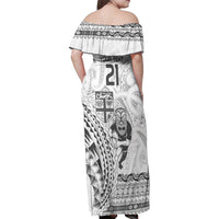 Custom Fiji Black Fern Family Matching Off Shoulder Maxi Dress and Hawaiian Shirt Maori Warroir with Fijian Masi Pattern LT9 - Polynesian Pride
