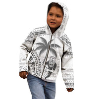Custom Fiji Black Fern Kid Hoodie Maori Warroir with Fijian Masi Pattern LT9 - Polynesian Pride