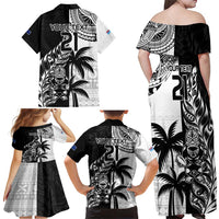 Custom Fiji New Zealand Family Matching Off Shoulder Maxi Dress and Hawaiian Shirt Maori mix Tapa Pattern Version LT9 - Polynesian Pride