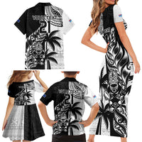 Custom Fiji New Zealand Family Matching Short Sleeve Bodycon Dress and Hawaiian Shirt Maori mix Tapa Pattern Version LT9 - Polynesian Pride