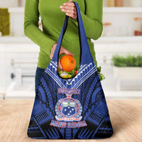 Custom Manu Samoa Sevens Rugby Grocery Bag Samoan Tribal Tattoo