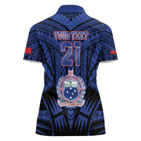 Custom Manu Samoa Sevens Rugby Women Polo Shirt Samoan Tribal Tattoo