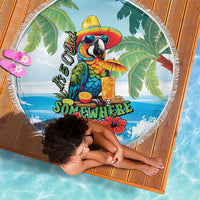 Funny Parrot Margarita Five O'clock Somewhere Beach Blanket