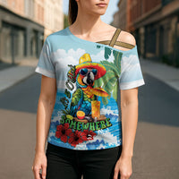 Funny Parrot Margarita Five O'clock Somewhere Cross Shoulder Shirt LT9 - Polynesian Pride