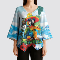 Funny Parrot Margarita Five O'clock Somewhere Kimono Sleeve Blouse LT9 - Polynesian Pride