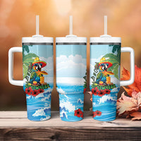 Funny Parrot Margarita Five O'clock Somewhere Tumbler With Handle LT9 - Polynesian Pride