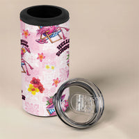 Hawaii Flamingo Hello Summer 4 in 1 Can Cooler Tumbler Hawaiian Quilt Pattern LT9 - Polynesian Pride