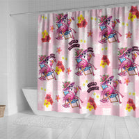 Hawaii Flamingo Hello Summer Shower Curtain Hawaiian Quilt Pattern