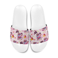 Hawaii Flamingo Hello Summer Slide Sandals Hawaiian Quilt Pattern LT9 Pink - Polynesian Pride