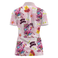 Hawaii Flamingo Hello Summer Women Polo Shirt Hawaiian Quilt Pattern