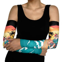 Vintage Santa Claus Surfing Summer Arm Sleeves Mele Kalikimaka i Iulai! LT9 - Polynesian Pride