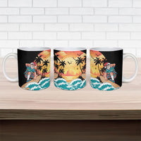 Vintage Santa Claus Surfing Summer Ceramic Mug Mele Kalikimaka i Iulai! LT9 - Polynesian Pride