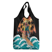 Vintage Santa Claus Surfing Summer Grocery Bag Mele Kalikimaka i Iulai! LT9 - Polynesian Pride