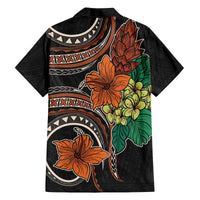 Vintage Hibiscus Pacific Floral Family Matching Off Shoulder Short Dress and Hawaiian Shirt LT9 - Polynesian Pride