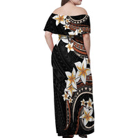 Vintage Plumeria Pacific Floral Family Matching Off Shoulder Maxi Dress and Hawaiian Shirt LT9 - Polynesian Pride