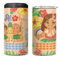 Kawaii Hula Girls 4 in 1 Can Cooler Tumbler Aloha Hibiscus Flowers LT9 One Size: 16 oz Nude - Polynesian Pride