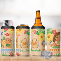 Kawaii Hula Girls 4 in 1 Can Cooler Tumbler Aloha Hibiscus Flowers LT9 - Polynesian Pride