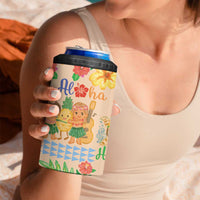 Kawaii Hula Girls 4 in 1 Can Cooler Tumbler Aloha Hibiscus Flowers LT9 - Polynesian Pride