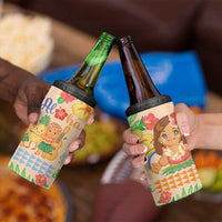 Kawaii Hula Girls 4 in 1 Can Cooler Tumbler Aloha Hibiscus Flowers LT9 - Polynesian Pride