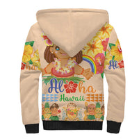Kawaii Hula Girls Sherpa Hoodie Aloha Hibiscus Flowers LT9 - Polynesian Pride