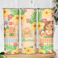 Kawaii Hula Girls Skinny Tumbler Aloha Hibiscus Flowers LT9 - Polynesian Pride