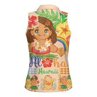 Kawaii Hula Girls Women Sleeveless Polo Shirt Aloha Hibiscus Flowers LT9 - Polynesian Pride