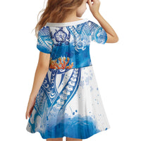 Hibiscus Turtle Tattoo Coral Reef Family Matching Off Shoulder Short Dress and Hawaiian Shirt with Polynesian Tribal LT9 - Polynesian Pride