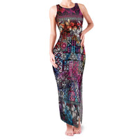 Pacific Hibiscus Tapa Tribal Vintage Family Matching Tank Maxi Dress and Hawaiian Shirt Pink Motif LT9 Mom's Dress Pink - Polynesian Pride