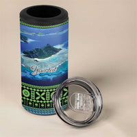 Personalised Fiji Viti Levu 4 in 1 Can Cooler Tumbler Tagimoucia and Tapa Tribal Pattern LT9 - Polynesian Pride