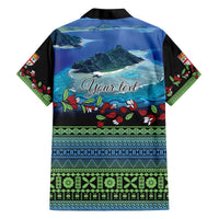 Personalised Fiji Viti Levu Family Matching Off Shoulder Short Dress and Hawaiian Shirt Tagimoucia and Tapa Tribal Pattern LT9 - Polynesian Pride