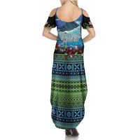 Personalised Fiji Viti Levu Family Matching Summer Maxi Dress and Hawaiian Shirt Tagimoucia and Tapa Tribal Pattern LT9 - Polynesian Pride