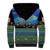 Personalised Fiji Viti Levu Sherpa Hoodie Tagimoucia and Tapa Tribal Pattern LT9 - Polynesian Pride